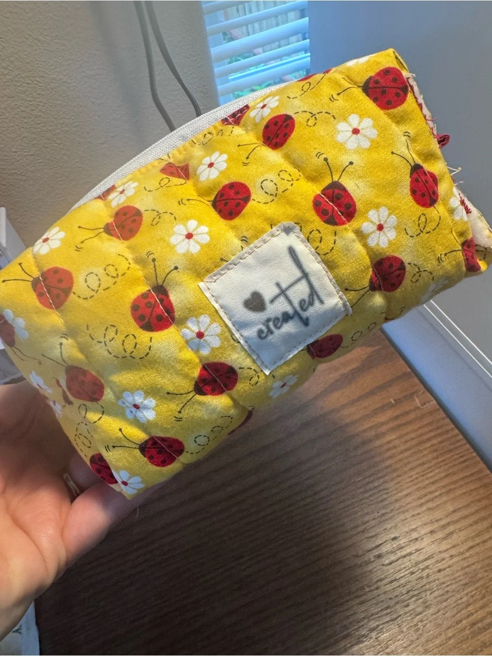 Handmade Kids Yellow Ladybug Pouch -